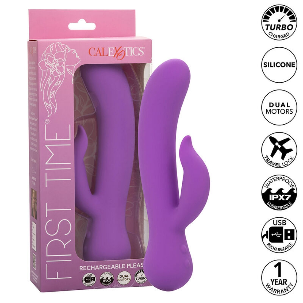 First Time Vibrador Recargable Complaciente Morado - Explora Nuevas Sensaci