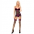 Livco Corsetti Fashion - Sidonia Cf 90453 Camisa + Tanga Negro/Fucsia S/M