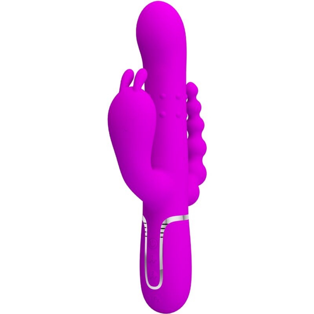 Vibrador Triple Multifunción Pretty Love Cammy - Rosa, 4 en 1