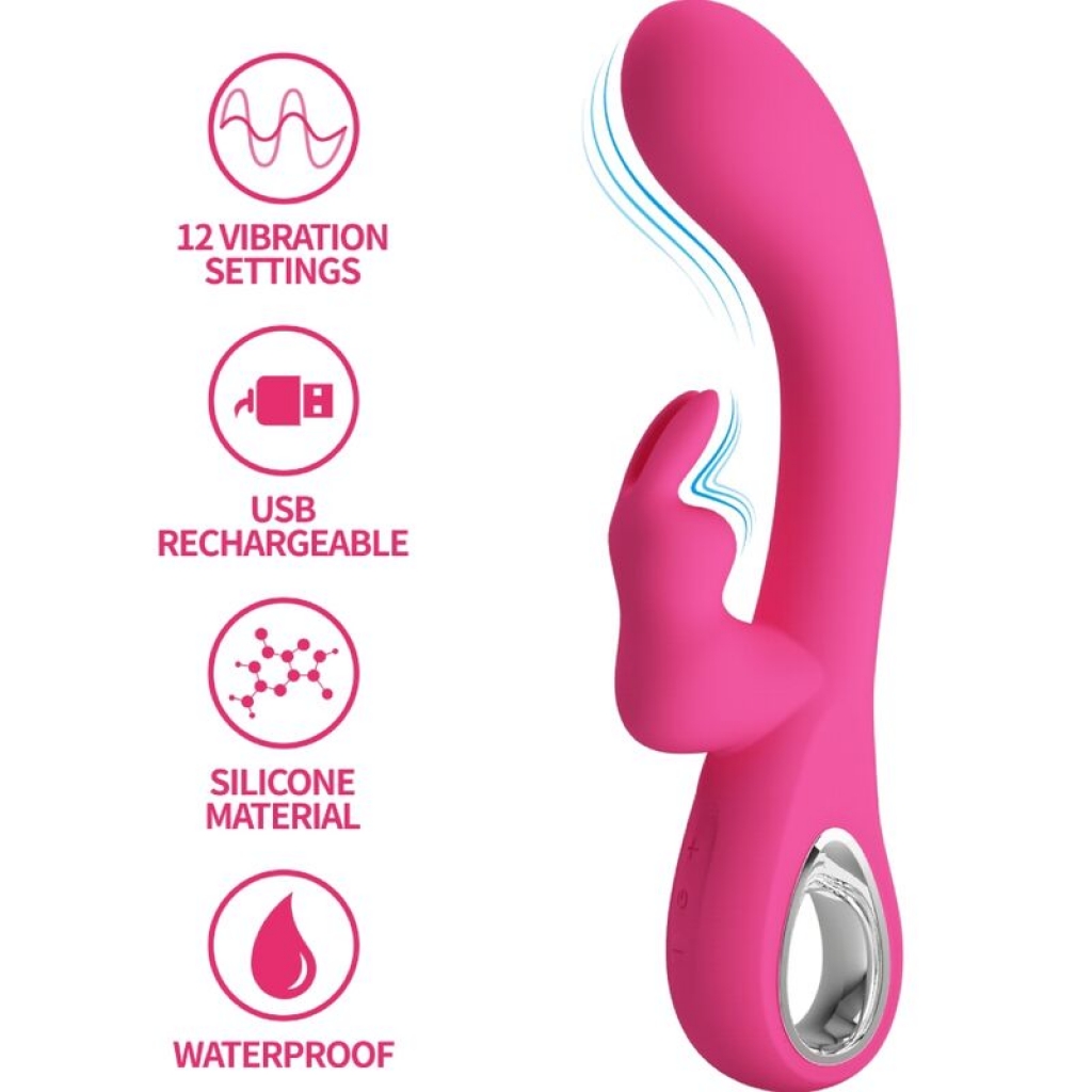 Vibrador Rabbit Pretty Love Novak - Rosa, 12 Vibraciones