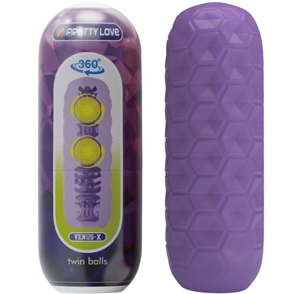 Twin Balls Masturbador Masculino Morado