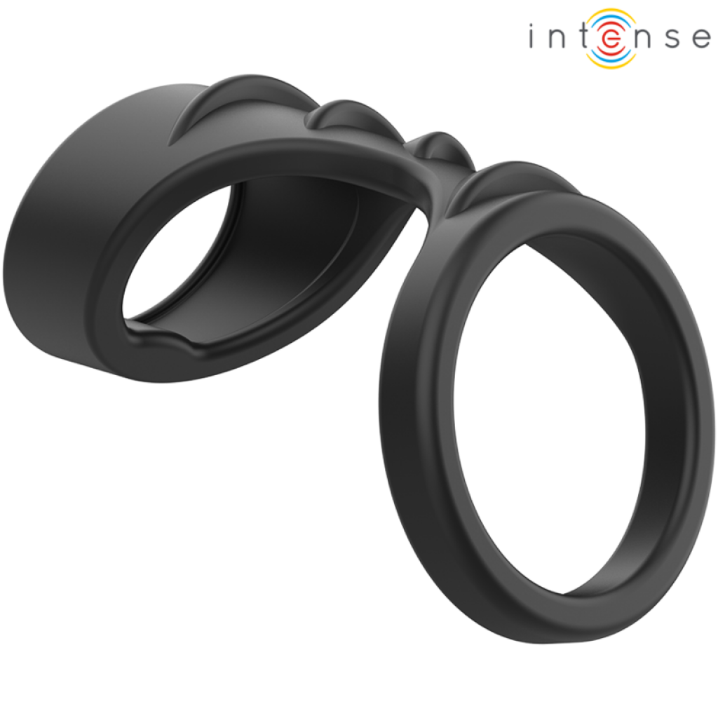 Anillo Doble para Pene Theo - Silicona Negro Modelo 3