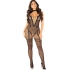 Bodystocking Crotchless de Rejilla Negro - Talla Única