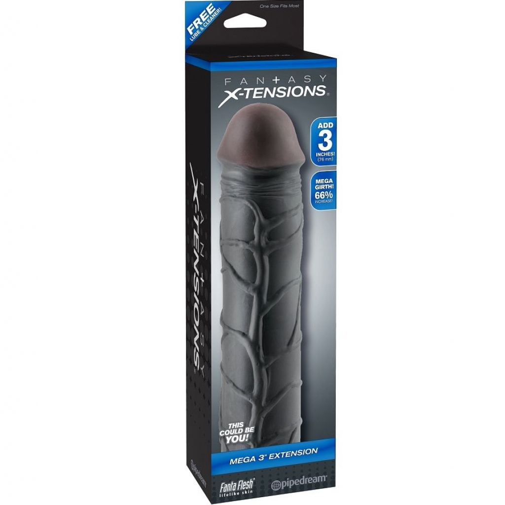 Fantasy X- Tensions - Mega 3 Extensión Negro Para Hombres Pene