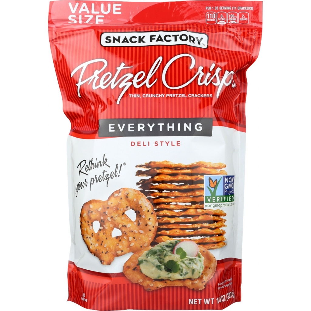 Everything Pretzel Crisps - Savory Crunch with Bold Flavor, 14 oz