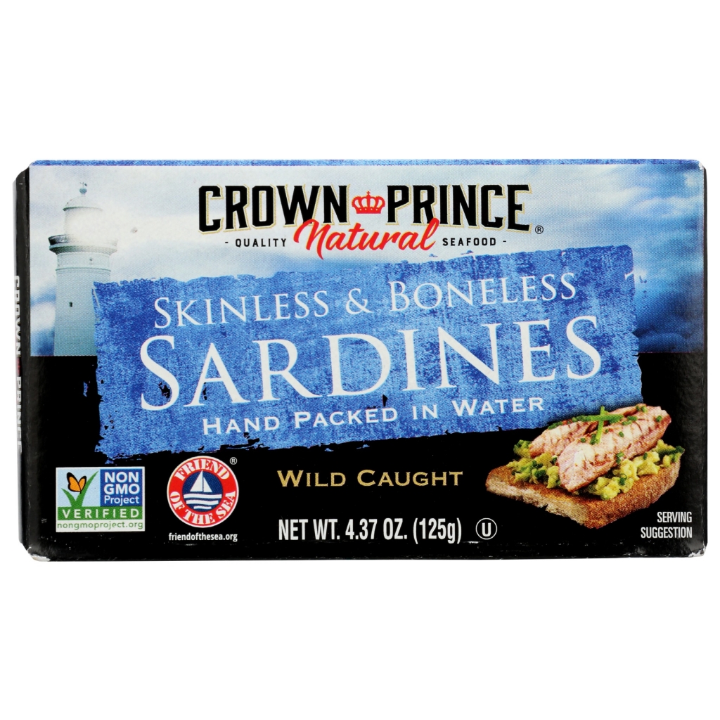 Skinless & Boneless Sardines, Hand Packed in Water, 4.37 oz