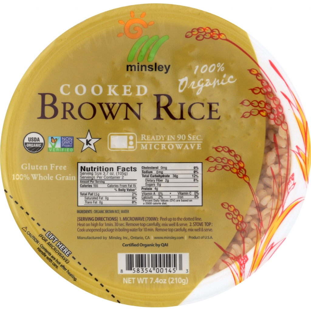 Minsley Steam Brown Organic Rice Bowl - 7.4 oz