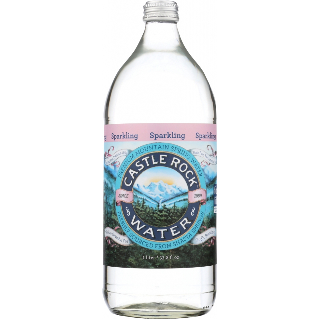 Castle Rock Sparkling Water in Glass Bottle, 1 Liter