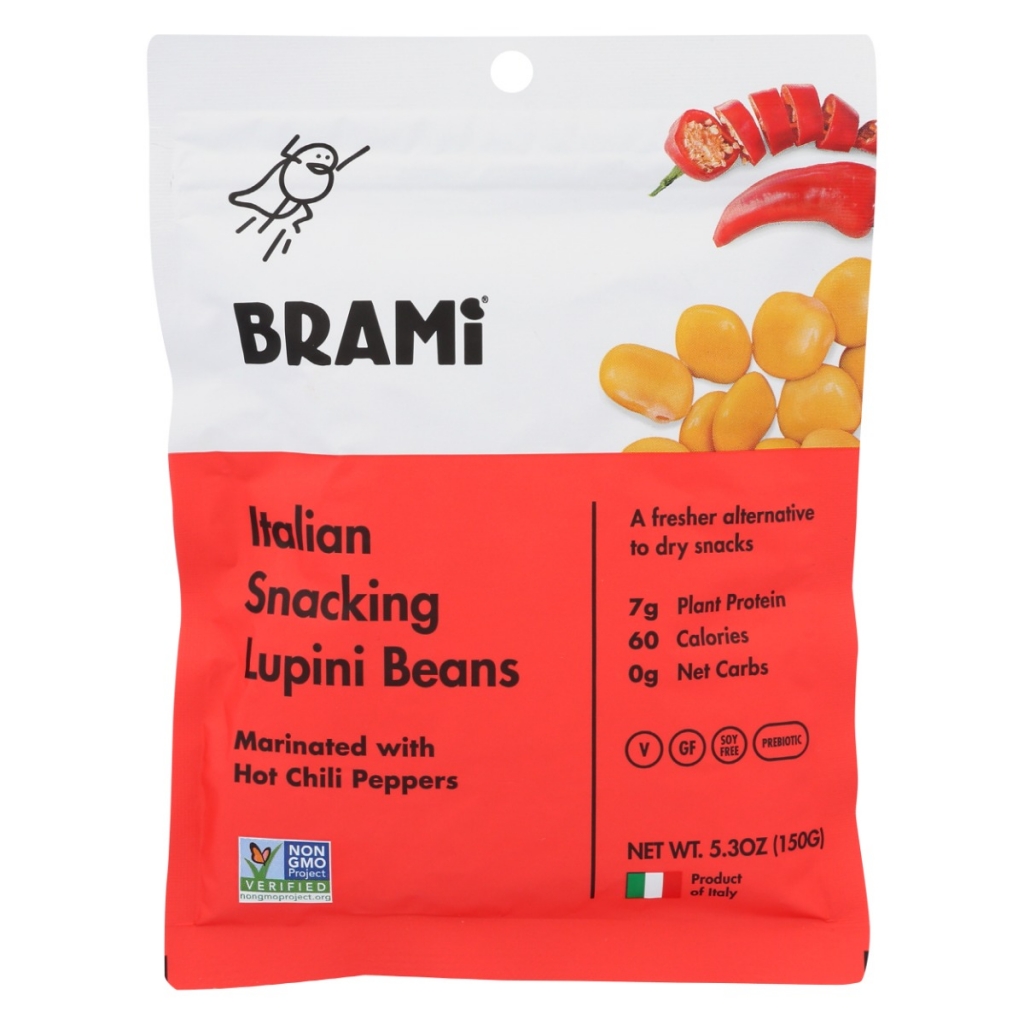 Hot Chili Peppers Italian Snacking Lupini Beans, 5.3 oz