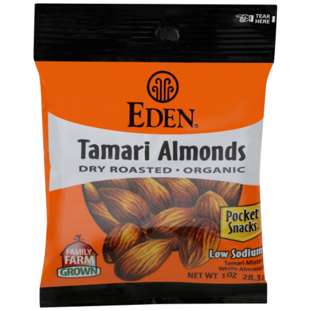 Organic Tamari Almonds Pocket Snacks, 1 OZ