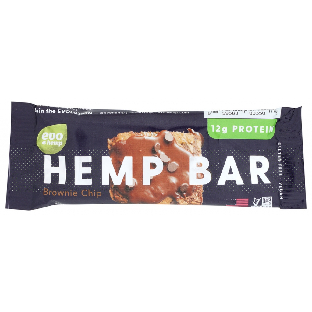 Nutritious Brownie Chip Hemp Protein Bar, 1.70 oz