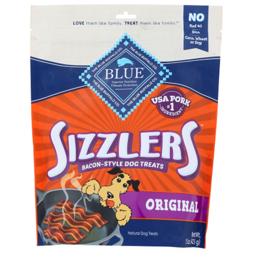 BLUE Sizzlers Bacon-Style Dog Treats - 15 Oz.