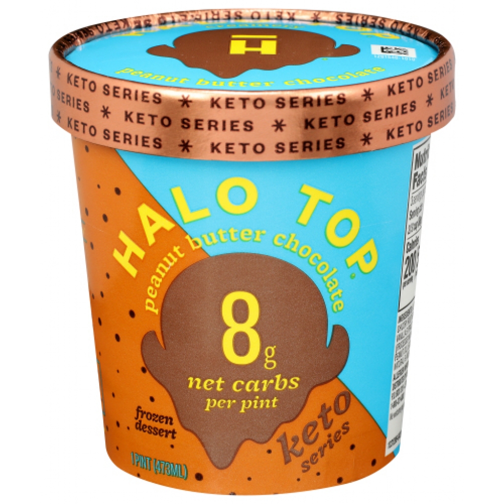 Halo Top Keto Peanut Butter Chocolate Ice Cream - Low Sugar, Low Carb