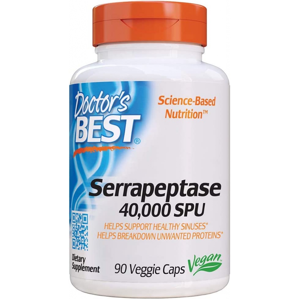 Serrapeptase 40,000 SPU, 90 Veggie Capsules