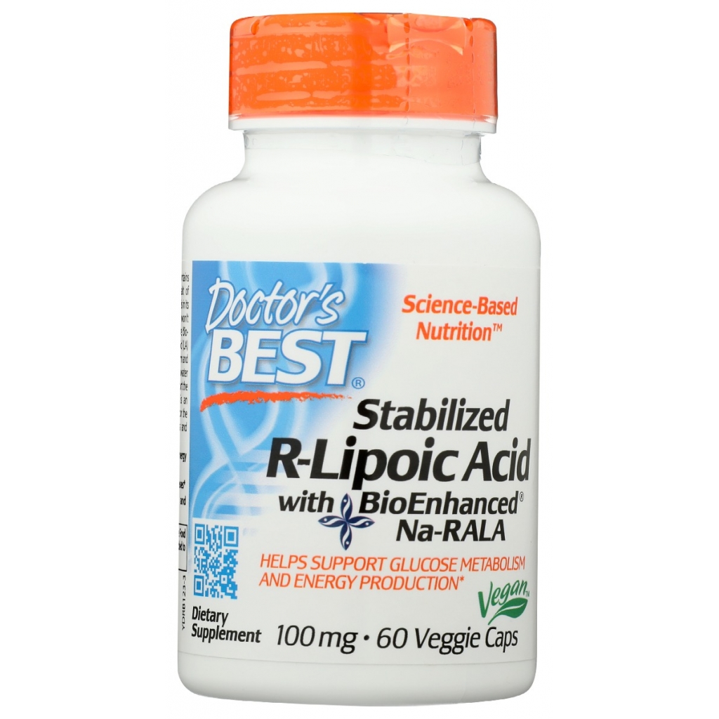 Stabilized R-Lipoic Acid with BioEnhanced Na RALA, 100mg, 60 vc