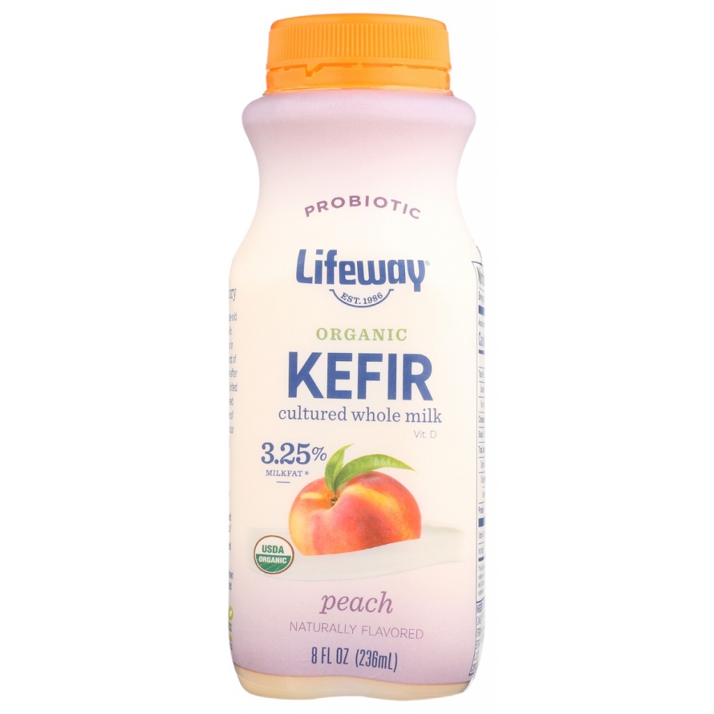 Organic Peach Whole Milk Kefir, 8 oz