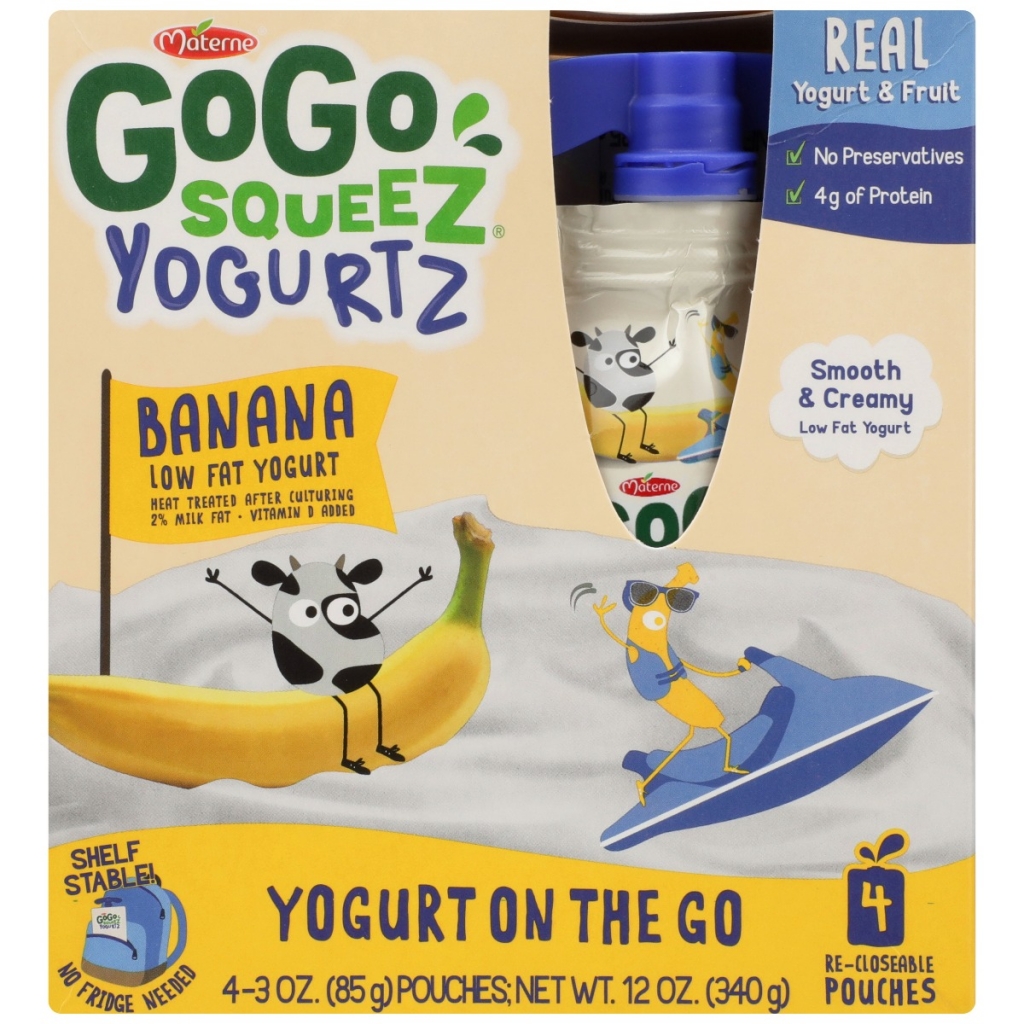 Banana Yogurtz Snack Pouches, 4Pk, 12 Oz