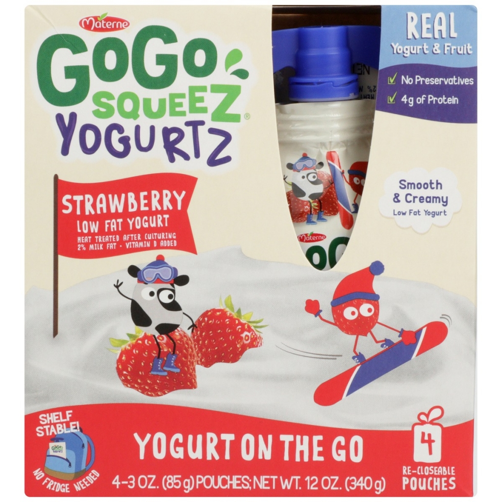 Strawberry Yogurt Snack Pouches, 4 Pack