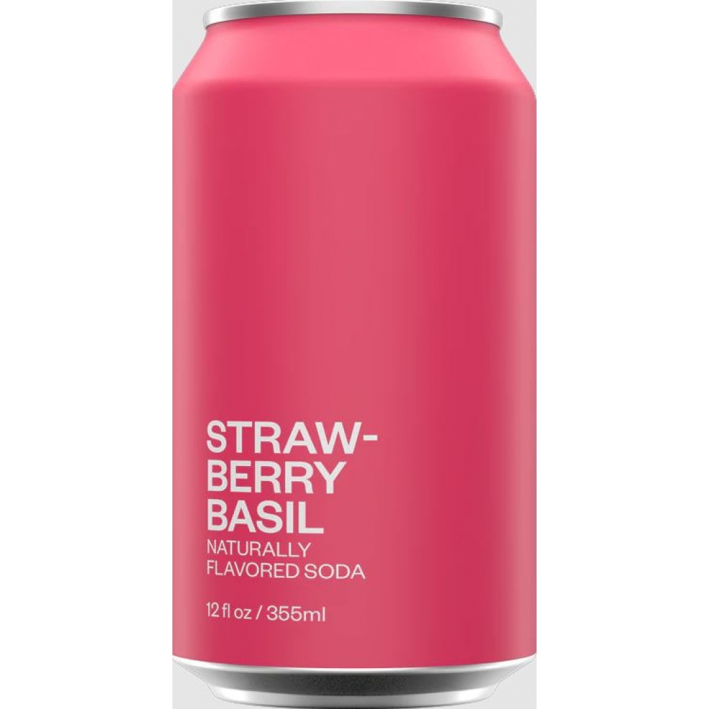 Strawberry Basil Sparkling Soda - 12 fl oz