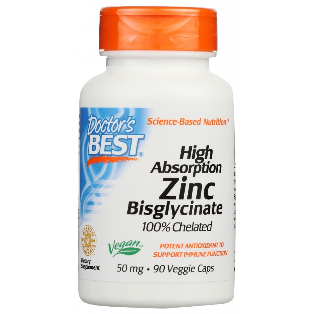 High Absorption Zinc Bisglycinate 50mg - 90 Capsules