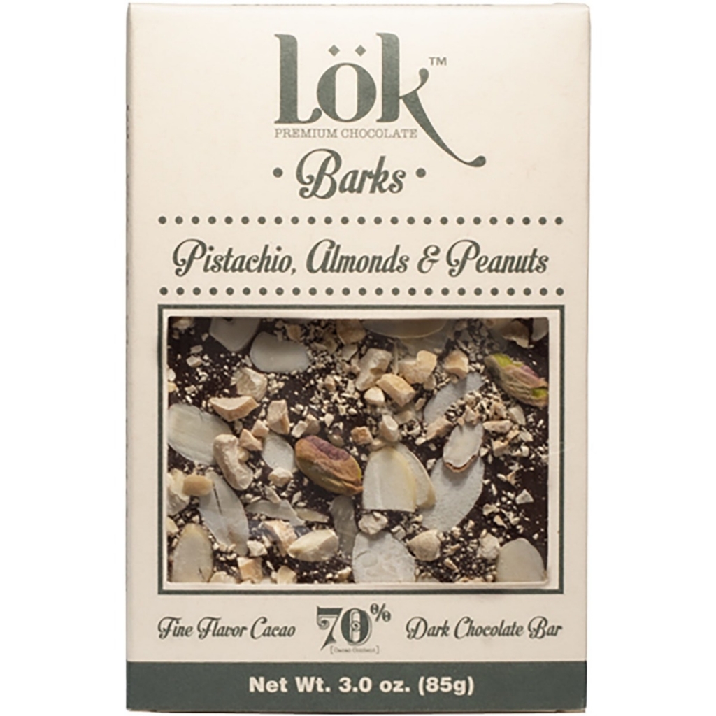 Choc Bark Pist Almond Peanuts 70% - 3 oz