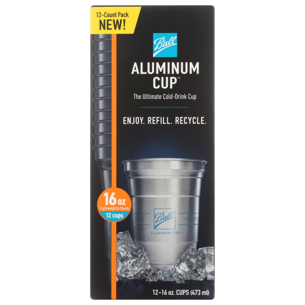 Sleek and Eco-Friendly Aluminum Cups (12Ct, 16 OZ)