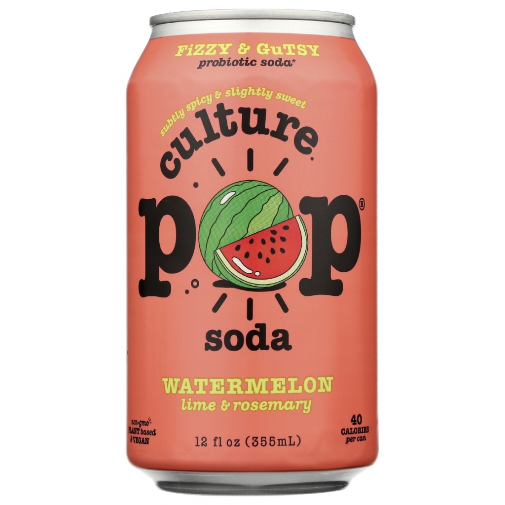 Watermelon Lime & Rosemary Probiotic Soda - 12 fl oz