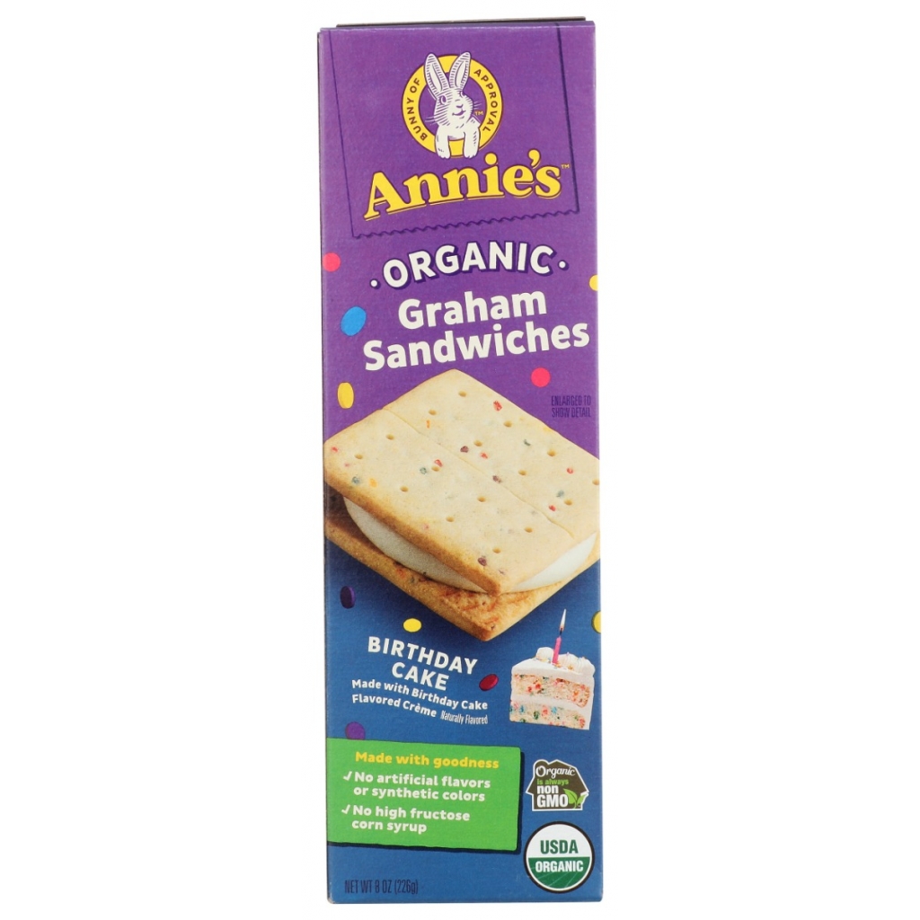 Organic Birthday Cake Graham Sandwiches, 8 oz