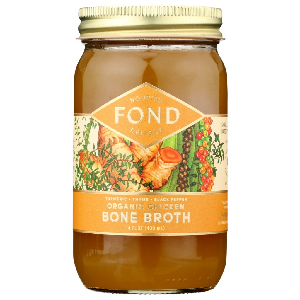 Organic Chicken Bone Broth with Turmeric & Black Pepper, 14 fl oz