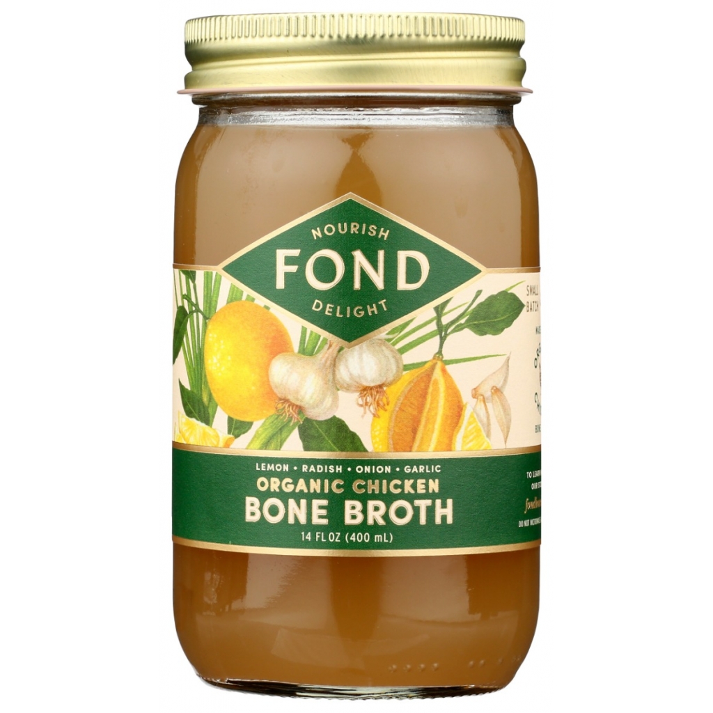 Organic Lemon & Garlic Chicken Bone Broth, 14 fl oz