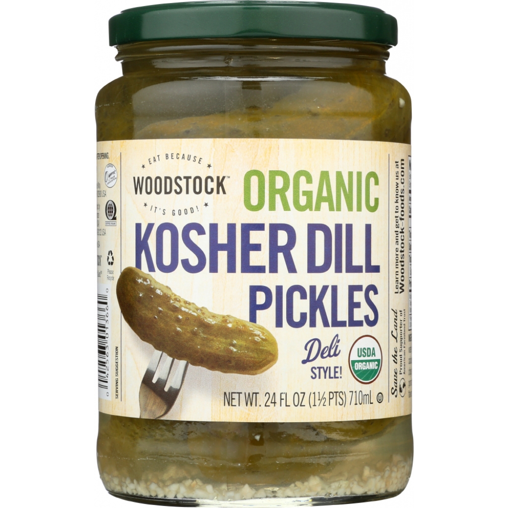 Organic Whole Kosher Dill Pickles - Crunchy and Flavorful