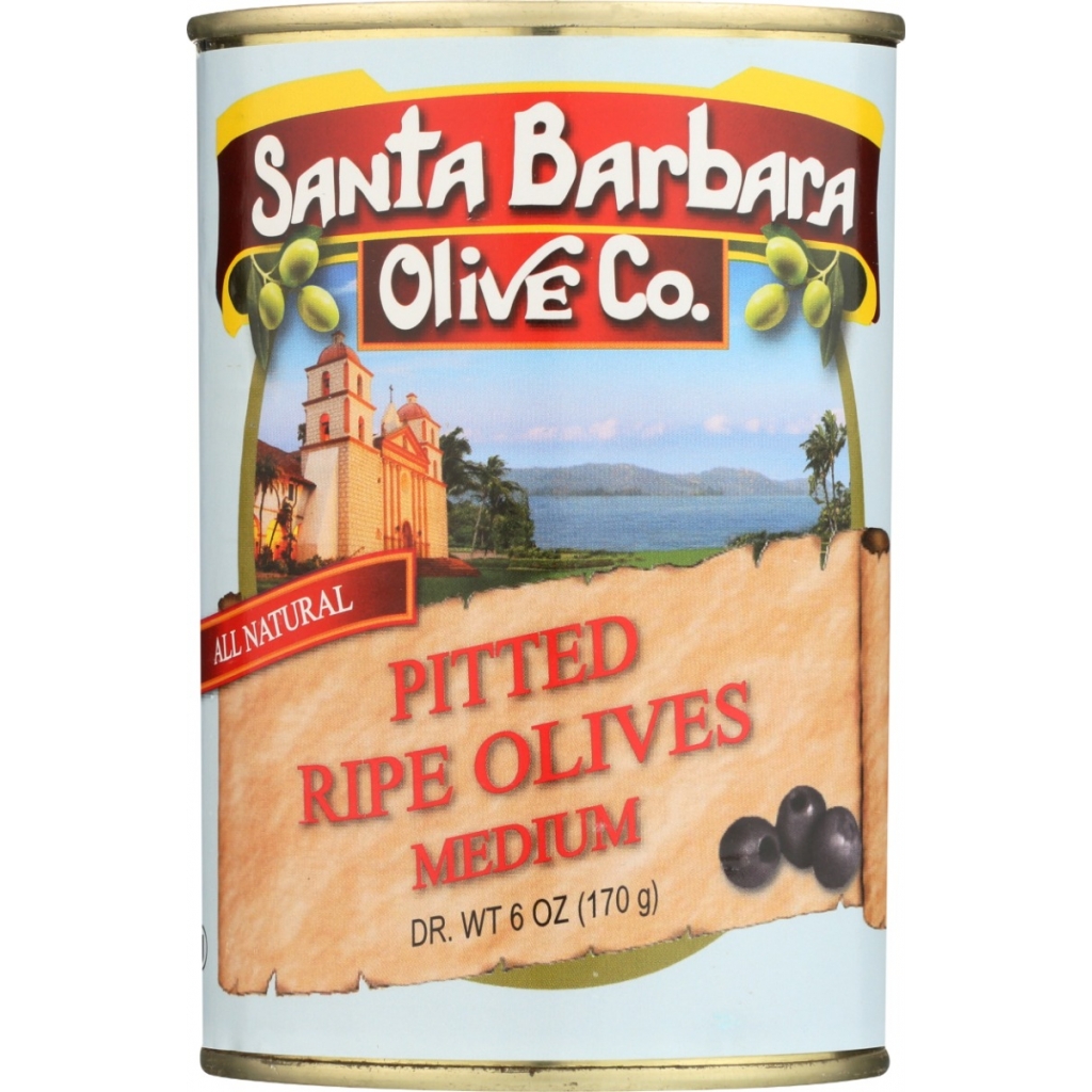 Pitted Ripe Olives - Perfectly Balanced Olive Snack, 6 oz