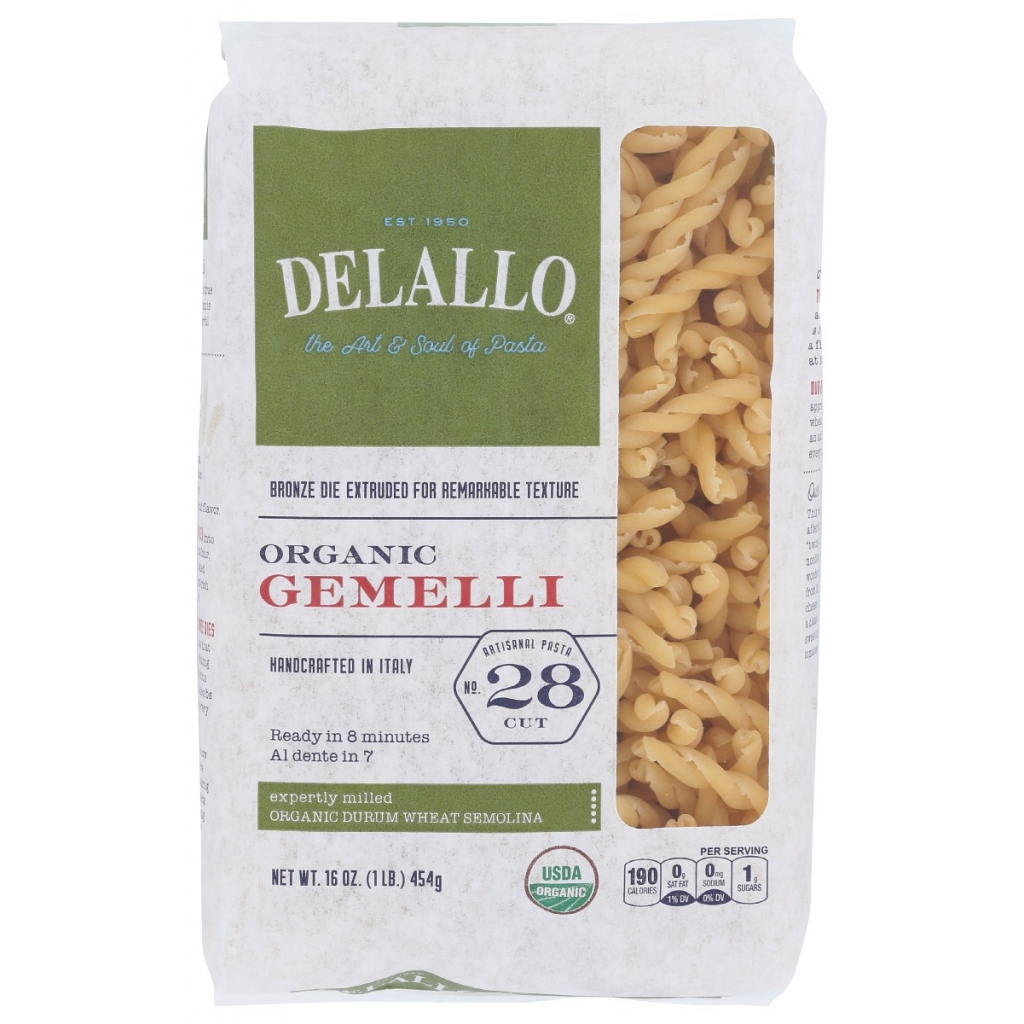 Organic Gemelli Noodles Crafted from Durum Wheat