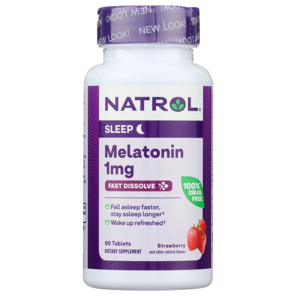 Fast Dissolve Melatonin Strawberry Tablets - 1mg