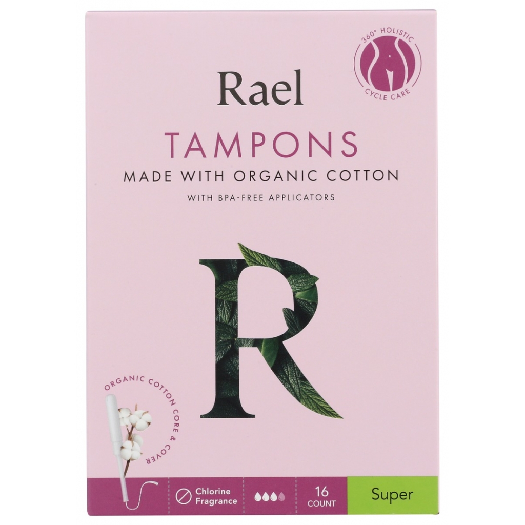 Comfortable Organic Cotton Super Tampons, 16 count