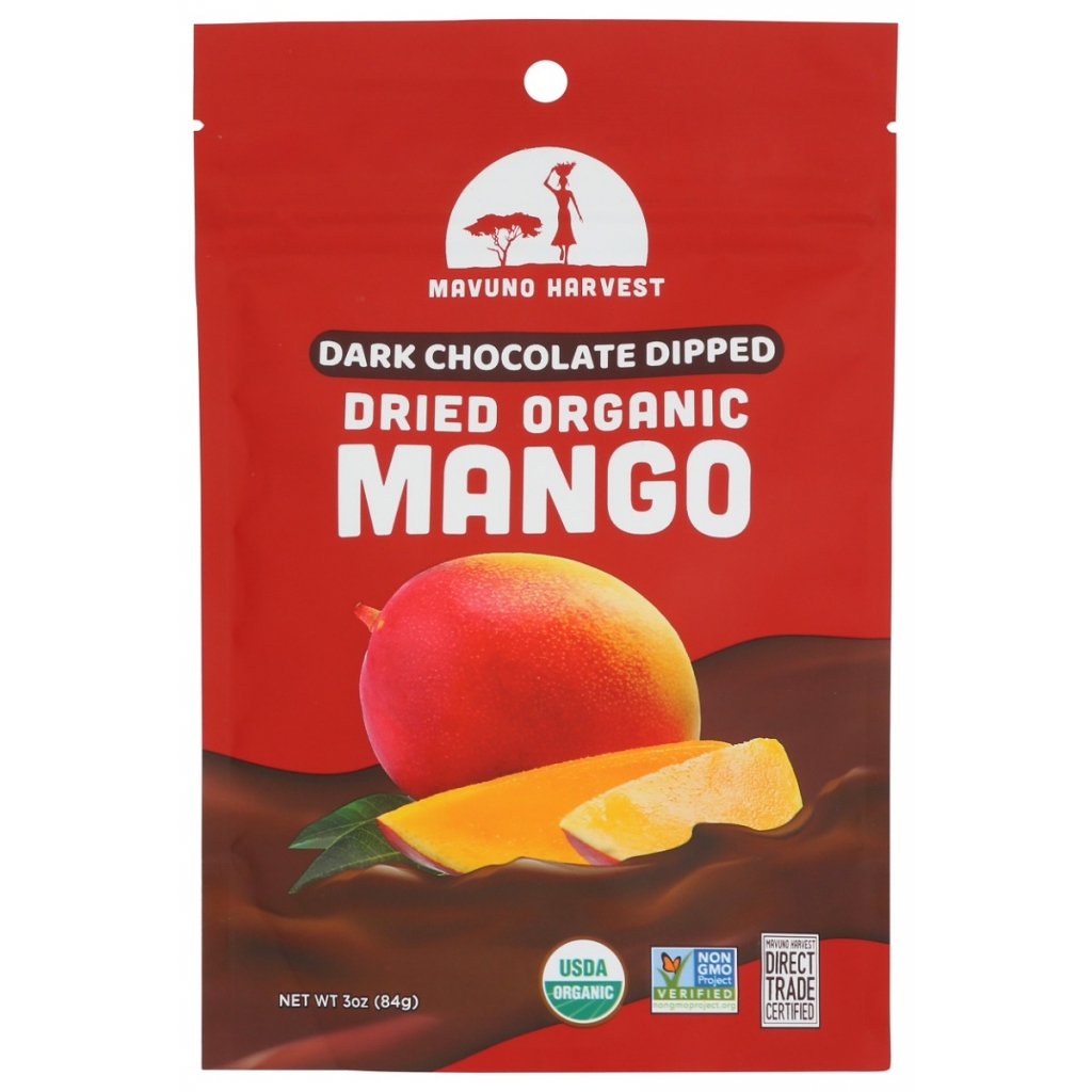 Organic Dried Mango Dipped in Dark Chocolate - 3 oz