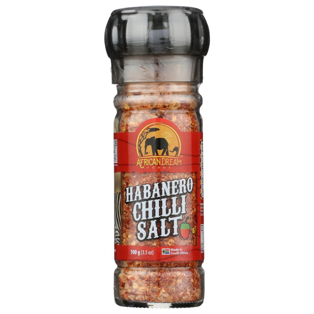 Habanero Chili Salt with Grinder, 3.5 oz