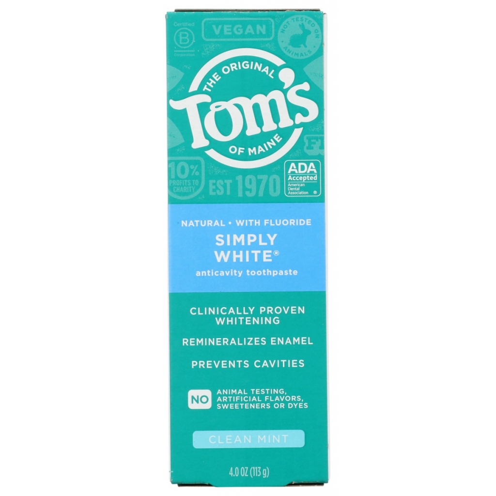 Simply White Toothpaste - Clean Mint, 4 oz