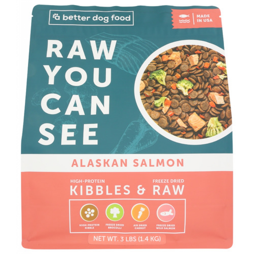 Raw Alaskan Salmon Dog Food Kibble, 3 lb