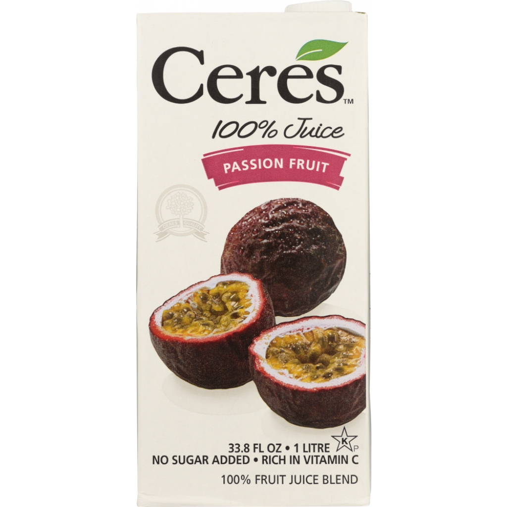 Ceres Passion Fruit Juice - 100% Pure, 33.8 oz