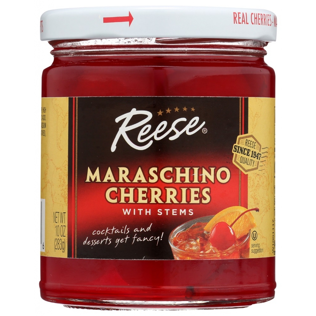 Red Maraschino Cherries with Stems