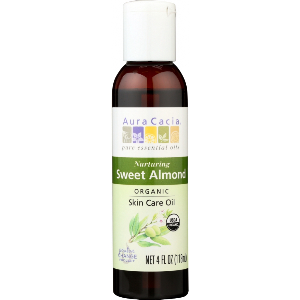 Organic Sweet Almond Skin Care Oil, 4 oz