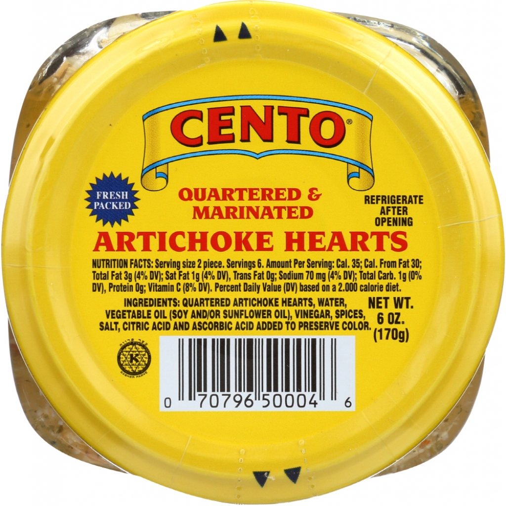 Cento Quartered and Marinated Artichoke Hearts, 6 Oz