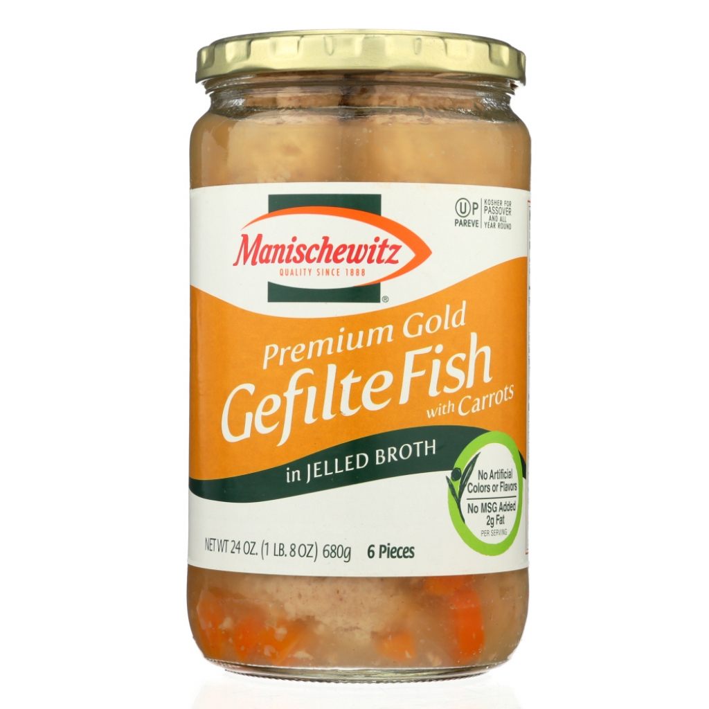 Manischewitz Premium Gold Gefilte Fish with Carrots - 24 oz