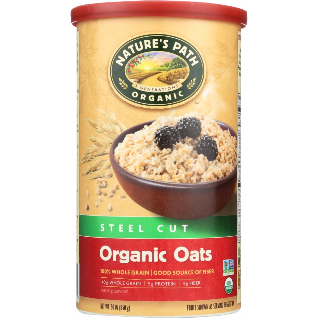 Organic Oven Toasted Oats Steel Cut, 30 oz