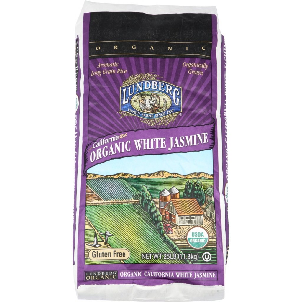 Organic California White Jasmine Rice - 25 lb