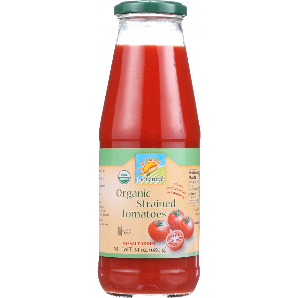 Organic Strained Tomatoes (24 oz) - Pure Tomato Goodness