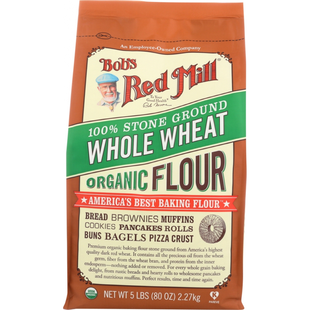 100% Stone Ground Whole Wheat Organic Flour – 5 lb