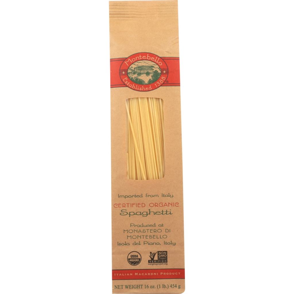 Organic Italian Spaghetti Made from Durum Wheat Semolina