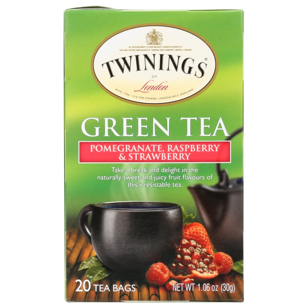 Green Tea Pomegranate Raspberry & Strawberry Tea Bags - 20 Bags